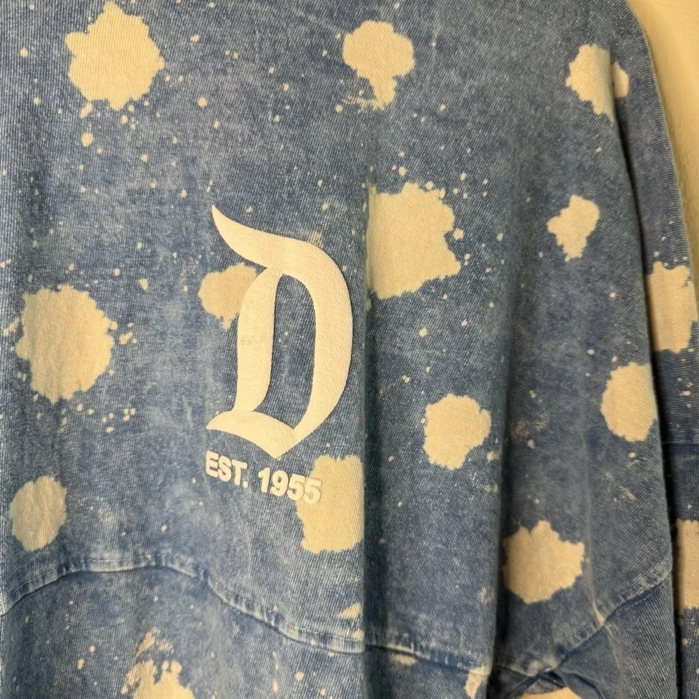 Disneyland Bleach Splatter Spirit Jersey Size Small Blue and White - Picture 3 of 7